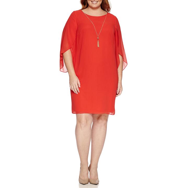 Msk Elbow Sleeve Sheath Dress-plus