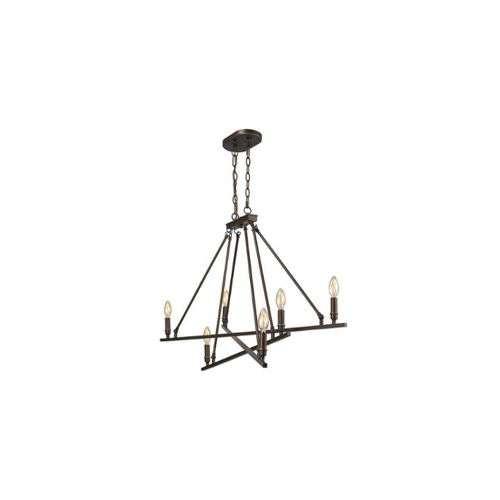Garvin Linear Pendant In Rubbed Bronze