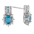Genuine Blue Topaz & Lab Created White Sapphire Sterling Silver Earring