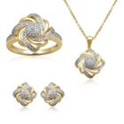 1/10 Ct. T.w. Diamond 14k Gold Over Brass Boxed 3-pc. Wave Jewelry Set