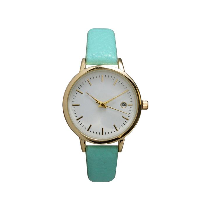 Olivia Pratt Womens Date Display Dial Mint Leather Watch 15421