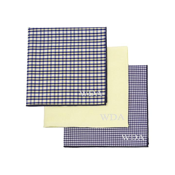 Personalized Gingham Handkerchief Set