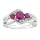 Womens 1/10 Ct. T.w. Red Ruby 10k Gold Cocktail Ring