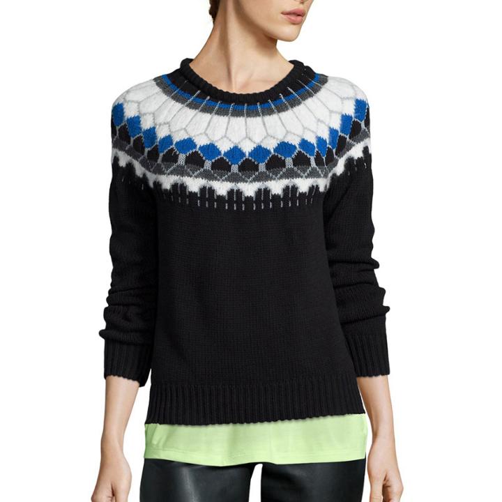 A.n.a Long-sleeve Fairisle Pullover Sweater