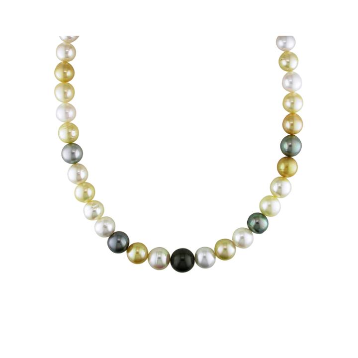 10-12.5mm Genuine South Sea & Tahitian Pearl 18 Strand Necklace