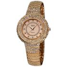 Burgi Womens Rose Goldtone Strap Watch-b-048rg
