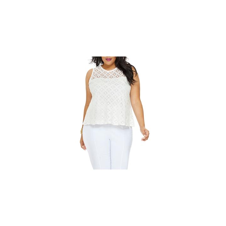 Fashion To Figure Emily Knitted Lace Knit Blouse-plus