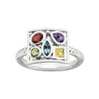 Personally Stackable Sterling Silver Multi-gemstone Ring