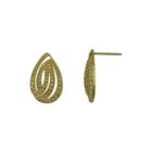 14k Yellow Gold Diamond-cut Teardrop Earrings