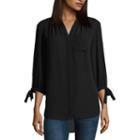 A.n.a Y Neck Tunic 3/4 Sleeve Woven Blouse