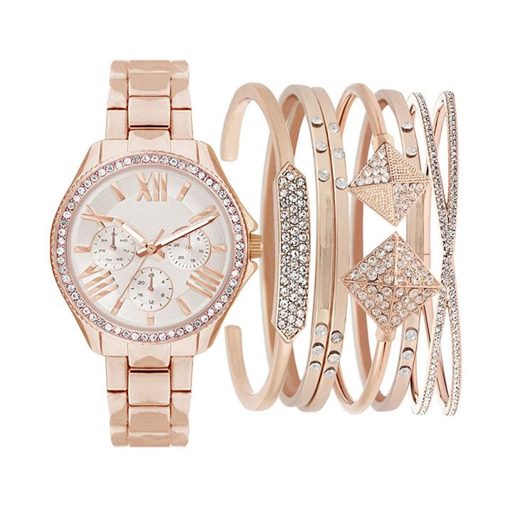 Mixit Womens Rose Goldtone 7-pc. Watch Boxed Set-jcp2810rg569-228