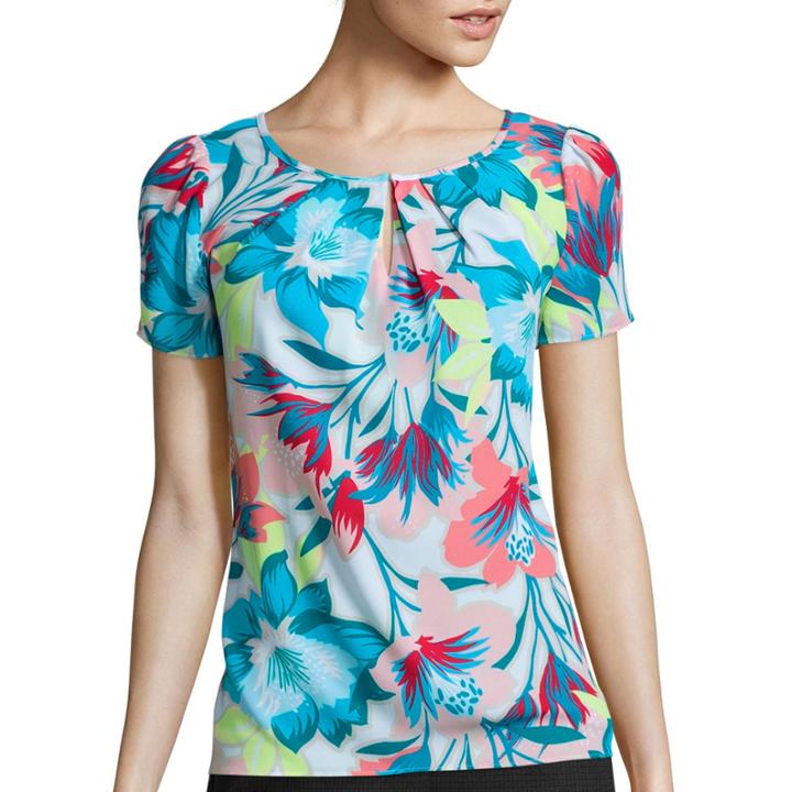Worthington Short-sleeve Keyhole Blouse