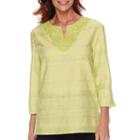 Alfred Dunner Sao Paolo 3/4-sleeve Textured Tunic