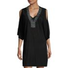 A.n.a Embroidered Cold Shoulder Tunic