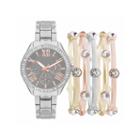 Womens Silver-tone Watch Box Set