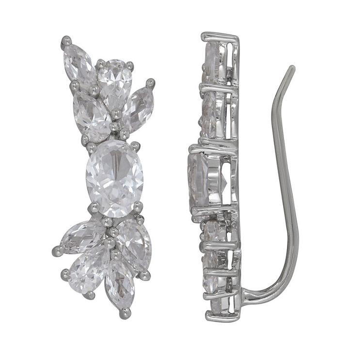 Lab Created White Sapphire Ear Climbers