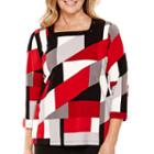 Alfred Dunner Madrid 3/4-sleeve Colorblock Top