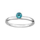 Personally Stackable Genuine Blue Topaz Sterling Silver Ring