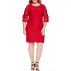 R & K Originals 3/4 Sleeve Lace Sheath Dress-plus