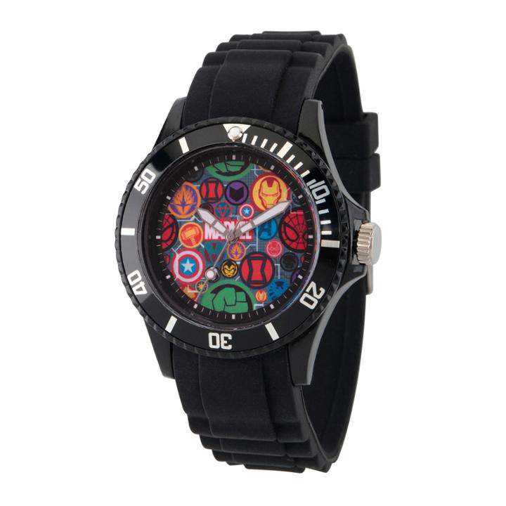 Classic Marvel Mens Black Strap Watch-wma000068