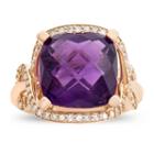Womens 1/2 Ct. T.w. Genuine Purple Amethyst 10k Gold Cocktail Ring