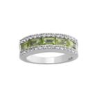 Peridot & Lab-created White Sapphire Band In Sterling Silver