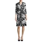 Liz Claiborne 3/4 Sleeve Floral Wrap Dress