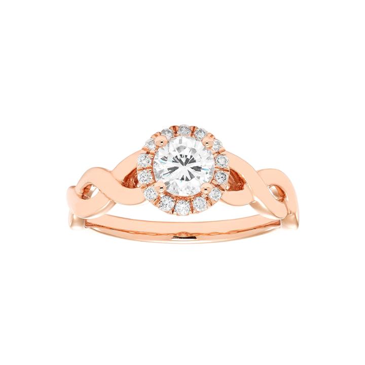 Womens 5/8 Ct. T.w. Genuine Round White Diamond 14k Gold Engagement Ring