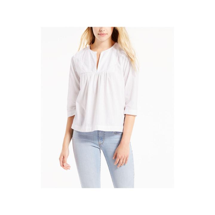Levi's 3/4 Sleeve Split Crew Neck Blouse