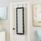 Weathered Black Mirrored Jewelry Armoire With Led Lights