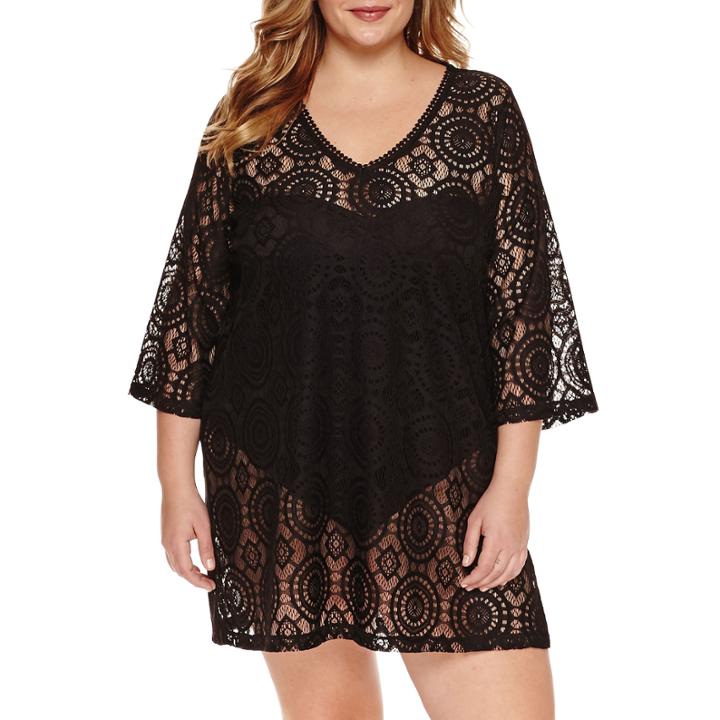 A.n.a V-neck Crochet Coverup - Plus