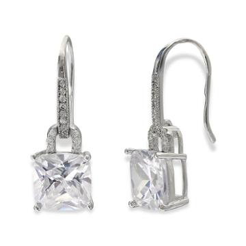Silver Enchantment&trade; Cushion-cut Cubic Zirconia Sterling Silver Drop Earrings