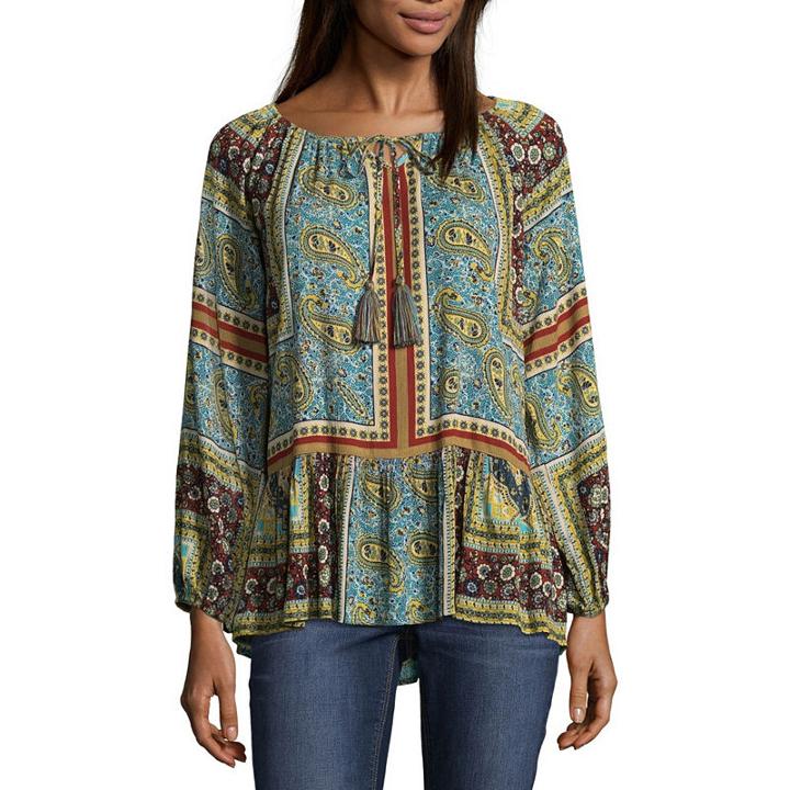 Artesia 3/4 Sleeve Paisley Peasant Top