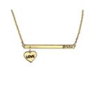 Personalized 10k Yellow Gold Name Bar Necklace With Heart Charm
