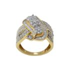 Diamond Blossom 1 Ct. T.w. Diamond 10k Yellow Gold 3-cluster Swirl Ring