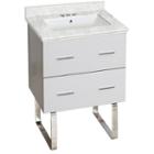 23.75-in. W Floor Mount White Vanity Set For 3h4-in. Drilling Bianca Carara Top White Um Sink