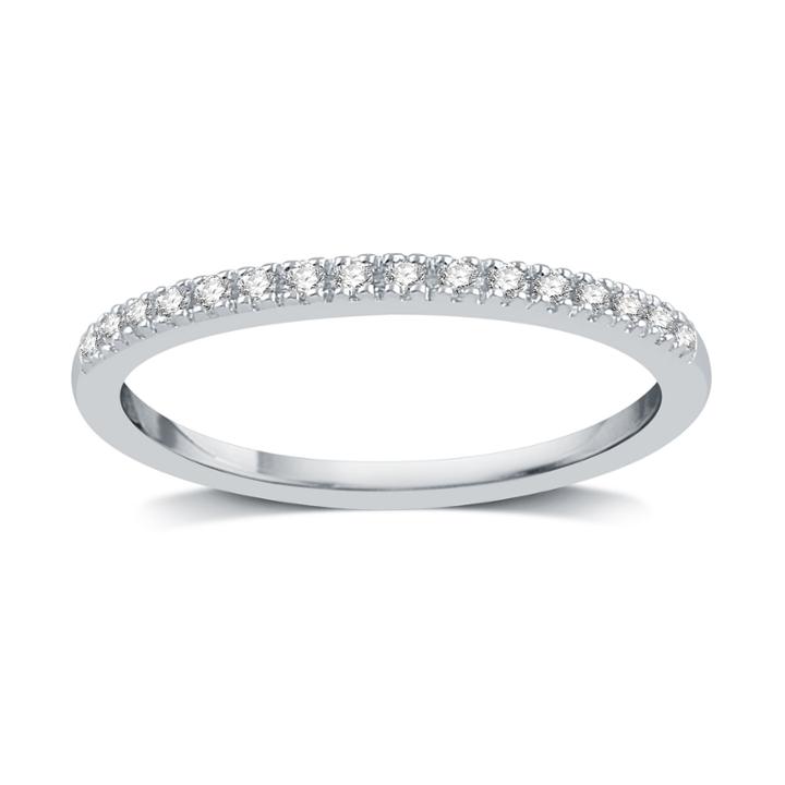 I Said Yes Womens 1/10 Ct. T.w. Genuine White Diamond Platinaire Wedding Band