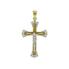 10k Two-tone Gold Crucifix Cross Charm Pendant