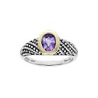 Shey Couture Genuine Amethyst Sterling Silver And 14k Gold Ring