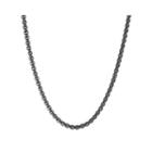 Mens Stainless Steel And Black Ip 24 3.5mm Round Box Chain