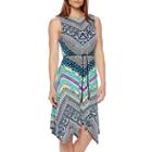 R & K Originals Sleeveless Tribal Print Belted Maxi Dress