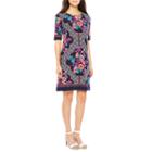 R & K Originals Elbow Sleeve Floral Shift Dress