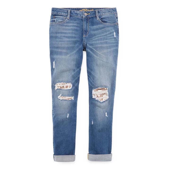 Arizona Sequin Boyfriend Jeans-juniors