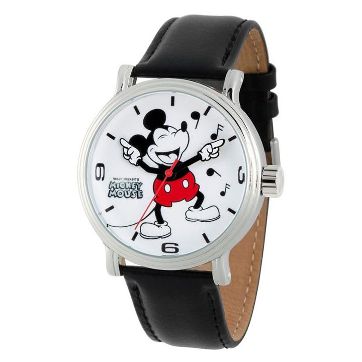 Disney Mickey Mouse Mens Black Strap Watch-wds000610