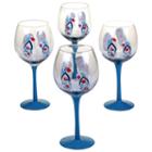 Certified International In The Moment Set Of 4 Hand-painted Wine Glasses