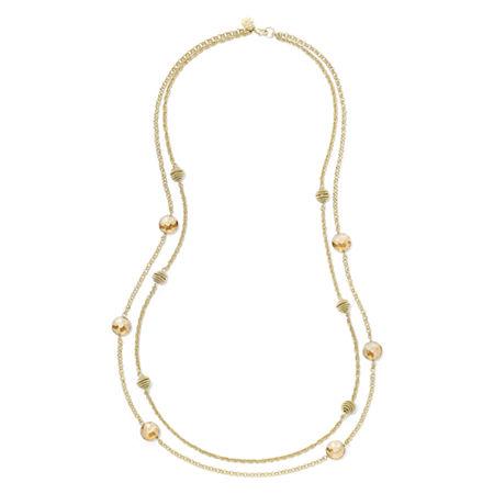 Monet Yellow Stone Gold-tone Station Necklace