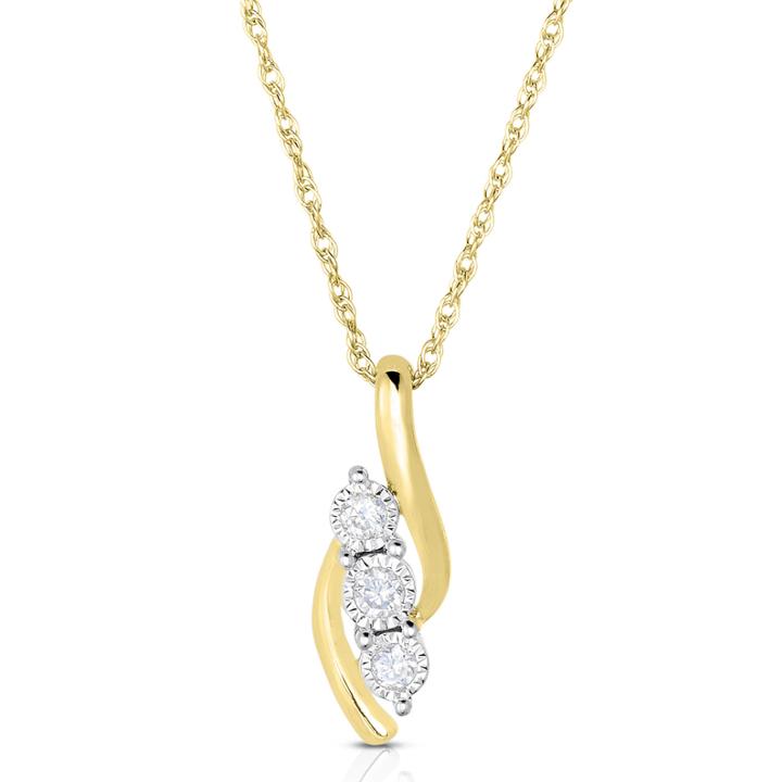 Trumiracle 1/5 Ct. T.w. Diamond 3-stone Pendant Necklace