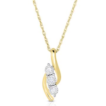 Trumiracle 1/5 Ct. T.w. Diamond 3-stone Pendant Necklace