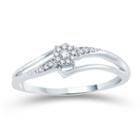 Womens Diamond Accent Round White Diamond 10k Gold Promise Ring