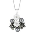 Black Cultured Freshwater Pearl & Mother-of-pearl Pendant Necklace